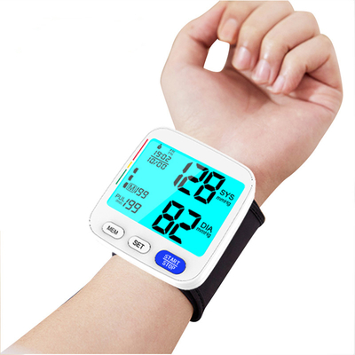 180bpm Household Blood Pressure Monitor Removable Battery ABS Wrist Device
