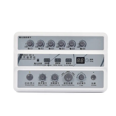 6 Channel Meridian Electric Acupuncture Machine Output Patch Massager With LED Screen