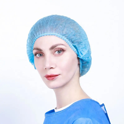 Surgical Disposable Medical Bouffant Caps Blue Head Cover Non Woven Fabric