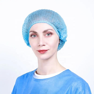 Surgical Disposable Medical Bouffant Caps Blue Head Cover Non Woven Fabric
