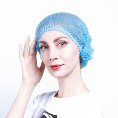 Surgical Disposable Medical Bouffant Caps Blue Head Cover Non Woven Fabric