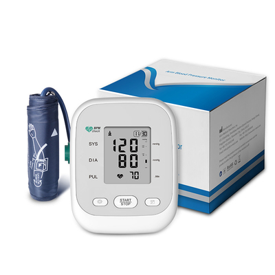 LCD ABS Arm Cuff Blood Pressure Monitor , Plastic Upper Arm Blood Pressure Monitor