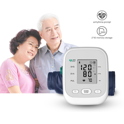 LCD ABS Arm Cuff Blood Pressure Monitor , Plastic Upper Arm Blood Pressure Monitor
