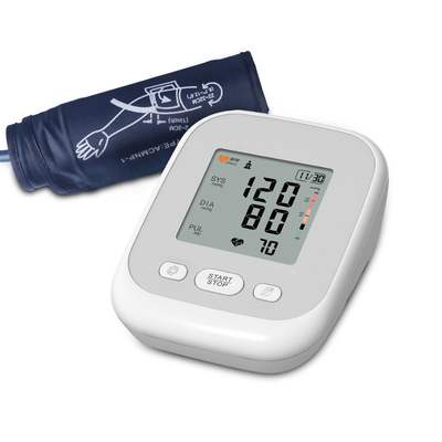 LCD ABS Arm Cuff Blood Pressure Monitor , Plastic Upper Arm Blood Pressure Monitor