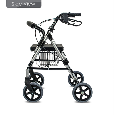 PVC Elderly Light Collapsible Wheelchair Rollator Rolling Walker Aluminum
