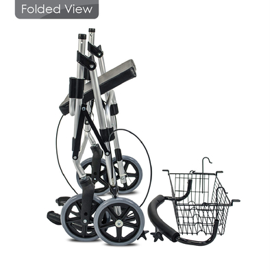PVC Elderly Light Collapsible Wheelchair Rollator Rolling Walker Aluminum