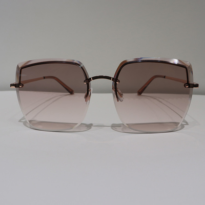 Gold Anti Reflective Sunglasses Women Square Butterfly Shape