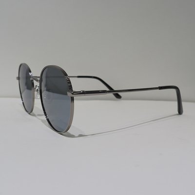 Round Anti Reflective Sunglasses Silver Mirror Polarized PC