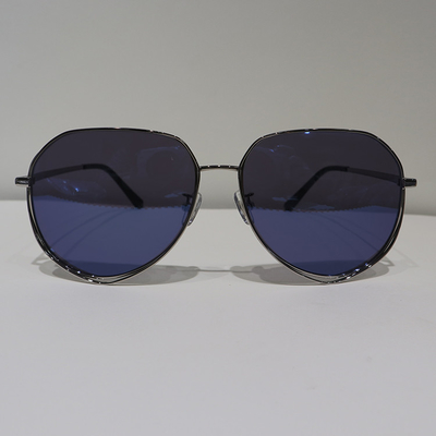 Unisex Metal Pilot Polarized Sunglasses Round Non Reflective
