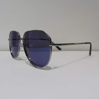 Unisex Metal Pilot Polarized Sunglasses Round Non Reflective