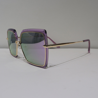 Polygon Anti Reflective Sunglasses TR90 , Transparent Purple Polarized Sunglasses