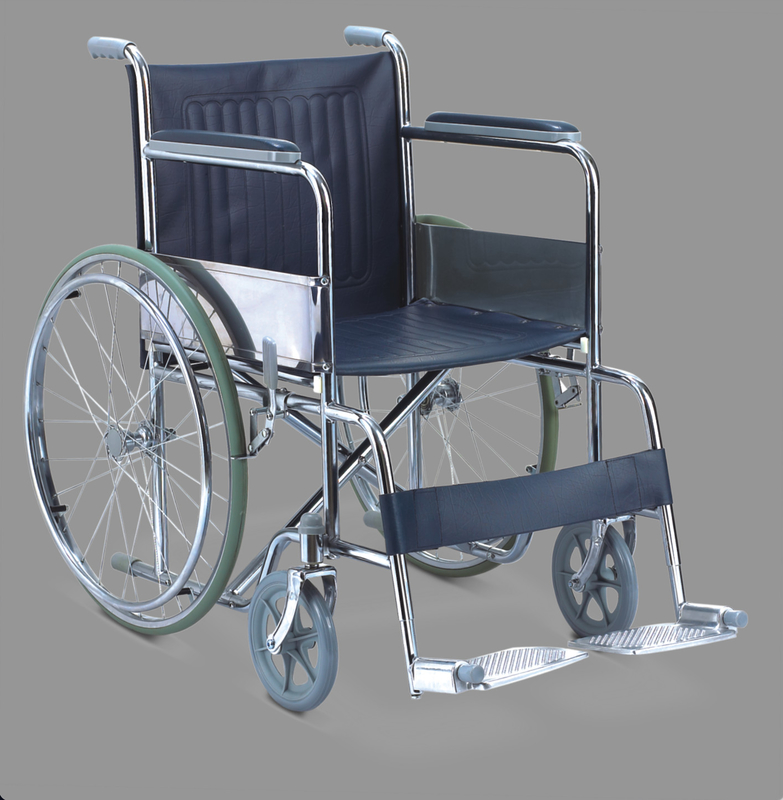 Chromed Foldable Light Collapsible Wheelchair Hospital Steel Commode