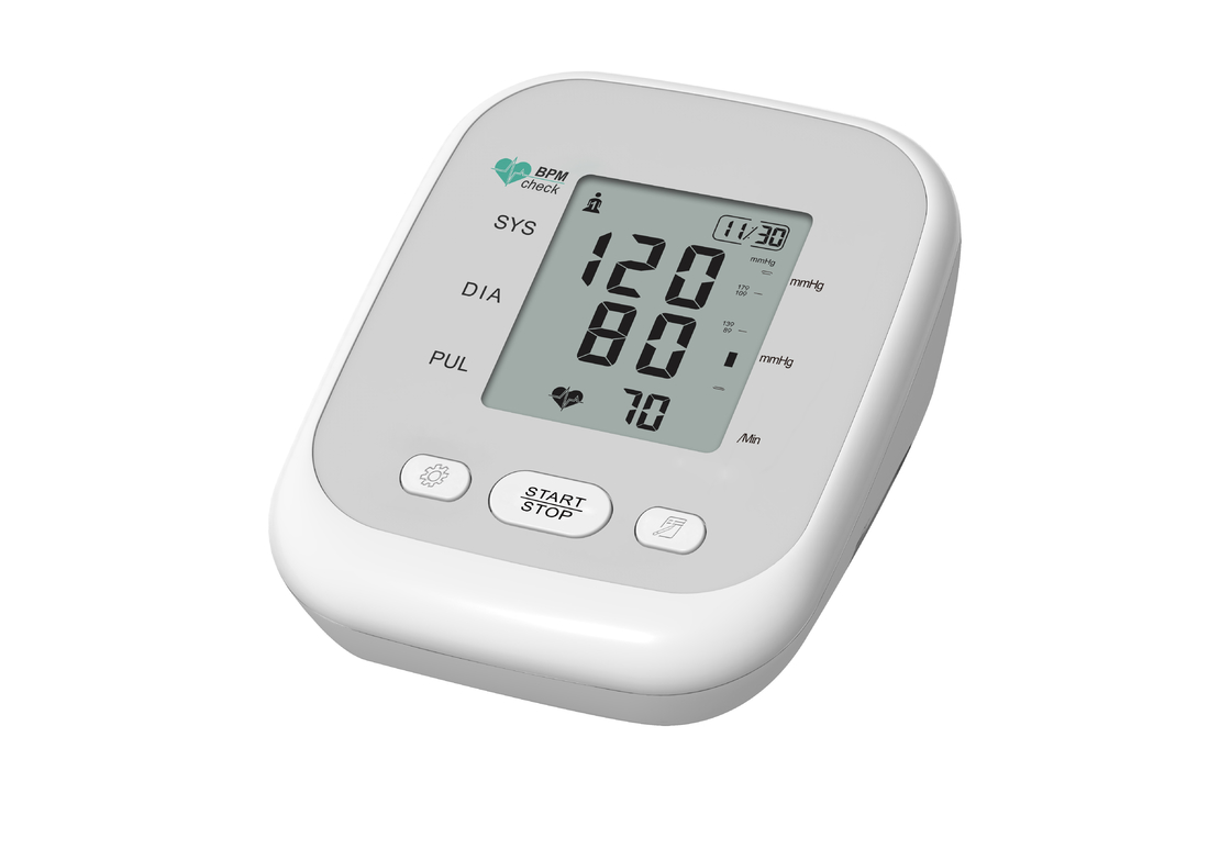 LCD ABS Arm Cuff Blood Pressure Monitor , Plastic Upper Arm Blood Pressure Monitor