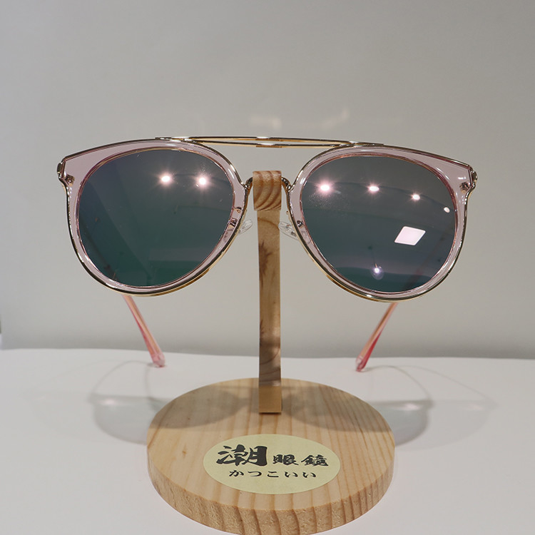 Acetate Transparent Double Bridge Round Sunglasses 22mm Glare Protection Glasses