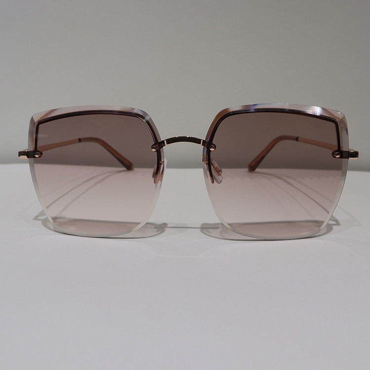 Gold Anti Reflective Sunglasses Women Square Butterfly Shape