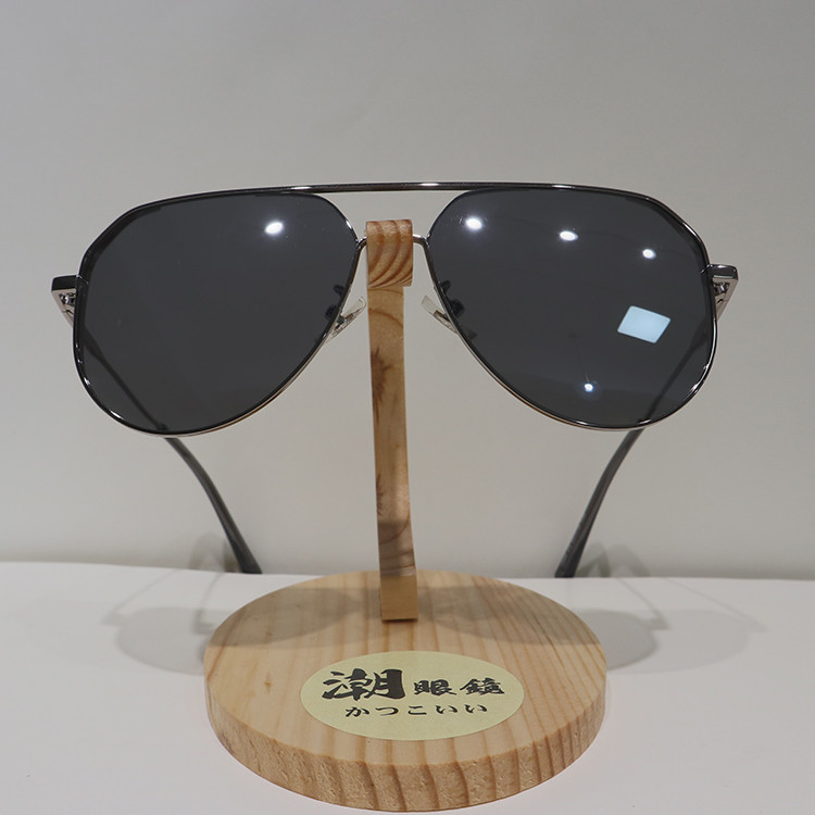 Metal Anti Reflective Sunglasses Classic , Round Double Bridge Polarized Sunglasses